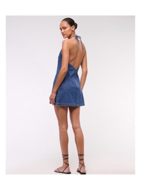 Abercrombie & Fitch Dresses & Skirts - A & F Denim Halter Mini Dress Size XS NWT